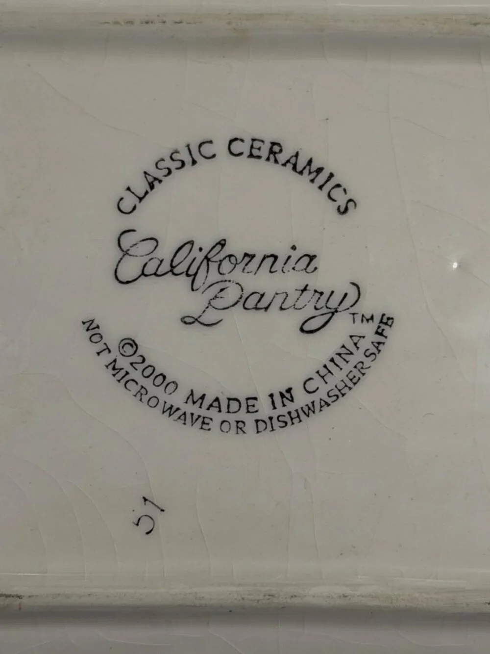 2000 California Pantry Three Waiters Ceramic Serving Tray 8x6 Handled